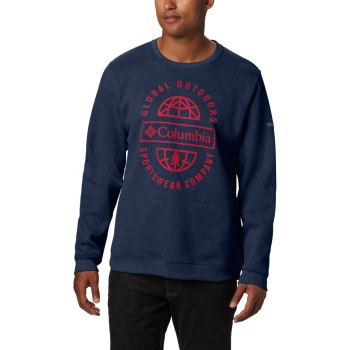 Columbia Sweater Heren, Hart Mountain Graphic Donkerblauw Gekleurd, 17XKWGFUY